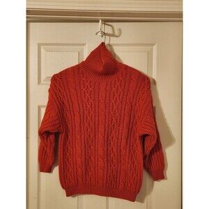 Benetton Vintage Knit Women Size 44/8 US Made In Italy Turtle Neck sweater